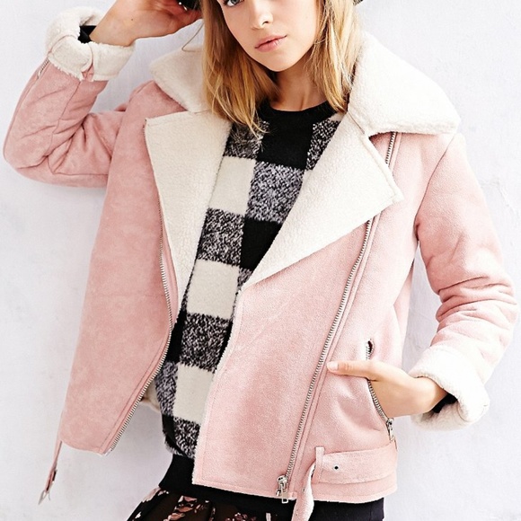 Urban Outfitters Jackets & Blazers - Glamorous Faux Sherpa and Suede Moto Jacket